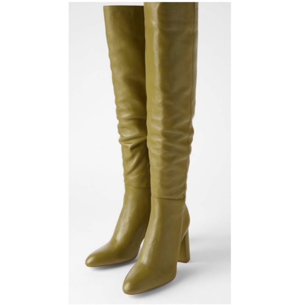 🍃Zara Viral Knee High Block Heel Boots - Picture 4 of 9